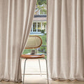MIULEE Non-See-Through Privacy Linen Curtains 2 Panels, Light Filtering Window Curtains Farn House Textured Back Tab Semi Sheer Drapes for Bedroom Living Room, 52 x 90 Inches Long, Burlywood