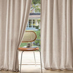 MIULEE Non-See-Through Privacy Linen Curtains 2 Panels, Light Filtering Window Curtains Farn House Textured Back Tab Semi Sheer Drapes for Bedroom Living Room, 52 x 96 Inches Long, Burlywood