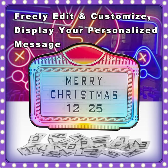 Letter Bottle Presenter, VIP Bottle Service Sign, Handheld LED Light Box with RGB Color Change for Nightclub, Bar, Party, Birthday, Wedding – Durable Acrylic Frame, 4 Letter Sets & 2 Number Kits