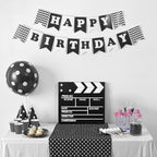 Movie Film Clapboard Hollywood Wooden-Clapper Board Directors Photography Studio Video TV Clapper Board with Erasable Pen Movie Theater Props Decor，Black Clap Board 7.8 X 7.5 inches