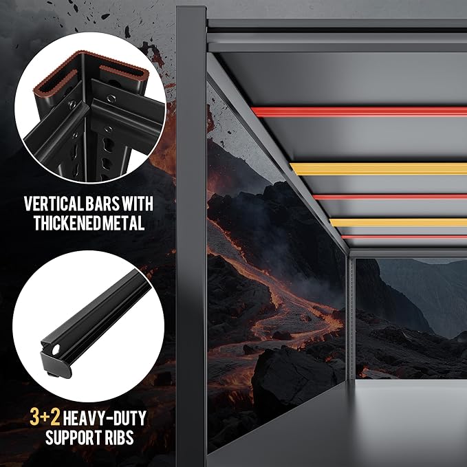 59.8" H Garage Shelving 2400LBS Metal Shelving Unit Adjustable Garage Storage Shelves 4 Tier Heavy Duty Storage Rack for Pantry, Warehouse, Industries, 59.8" W x 59.8" H x 24.2" D
