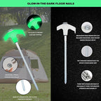 20 Pack Screw in Tent Stakes Heavy Duty,8 ’’ Ground Anchors Screw in,Metal Stakes with Hex Head Driver and Sturdy Storage Box. (20, Luminous White)
