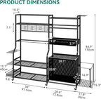 YITAHOME Multi-Functional Sports Organizer for Garage, Golf Gear Storage Rack for 3 Bags and Clubs, Ball Storage Bins with Wheels, Multi-Layer Sports Equipment Rack with Hooks