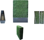 AGPL Artificial Hedge Wall with Dark Gray Color Stainless Steel Planter Box and Caster. Moveable Privacy Decorative Wall 48" W x12“D x 82“H …