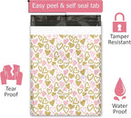 19x24 (25) Pink Hearts Designer Poly Mailers Waterproof Self Sealing Tear Resistant Polymailers Large Shipping Envelopes Premium Printed Bags For Small Businesses