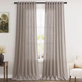 Brownish Grey Linen Curtains 90 Inch Length 2 Panels Set for Living Room Rod Pocket Back Tab Window Drapes Light Filtering Modern Farmhouse Curtain 90 Inches Long for Dining Room Bedroom 52x90