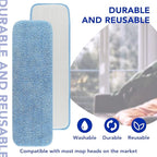 Replacement Mop Pads Fit for Rubbermaid Commercial 18" and 17" Mop - 10 Pack Wet & Dry Commercial Cleaning Reusable Refills Fit for Any Flat System 17 and 18 Inch