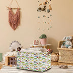 Dinosaur Pattern Collapsible Storage Box - 17x11.5x10.5 Inch Foldable Organizer for Nursery, Playroom Decor,Toy Storage - No Lid Single Pack Organizer Bin