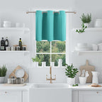 ChrisDowa Blackout Curtains 36 Inches Long for Living Room, Grommet Thermal Insulated Room Darkening Curtains for Bedroom (1 Panel Set, Teal, 42W x 36L)