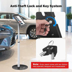 AboveTEK Anti Theft iPad Floor Stand, Robust Security Kiosk POS Tablet Stand, Height Adjustable Tablet Floor Stand w/Lock and Key Mechanism for 10.9-11" iPad & Galaxy Tab, Ideal for Retail Business