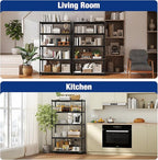 WORKPRO 2180LBS Garage Shelving Unit, Heavy Duty 5-Tier Adjustable Storage Shelf, Shelving Units and Storage for Kitchen, Basement or Pantry, 35.4”Wx11.8”Dx72”H, Black