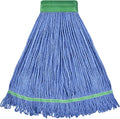 Onesimus 28 oz Heavy Duty Mop Head Replacement, 5 Inch Headband for Quick Change Handle, Blue Loop-End Cotton Blend String Wet Dry Floor Mop Refill Commercial Cleaning Supplies, 1 Pack X-Large