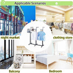 Floor Standing Metal Garment Rack - Heavy Retail Display Racks With Wheels, 6 Arms Clothing Rack, Square Tubing Portable Shirt Racks, Merchandise Display For Hanging Clothes (White)