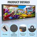 P5 Led Scrolling Signs,Wifi & USB Programmable Advertising Display Board, Customizable Texts/Time/Images/Videos Neon Lights Indoor, Wall Display Message Board for Business