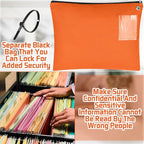 2 Pcs Interoffice Mailer Canvas Transit Sack Zipper Bag 18" x 14" Large Zipper Pouch with Grommet Interoffice Mail Bag (Orange)