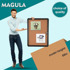 Magula Enclosed Cork Bulletin Board Tamper-Proof Dispaly Case, Black Aluminium Frame, Shatter Resistant Lockable Bulletin Board, Enclosed Cork Board for School, Office,Commercial,Hospital etc(24"x18")
