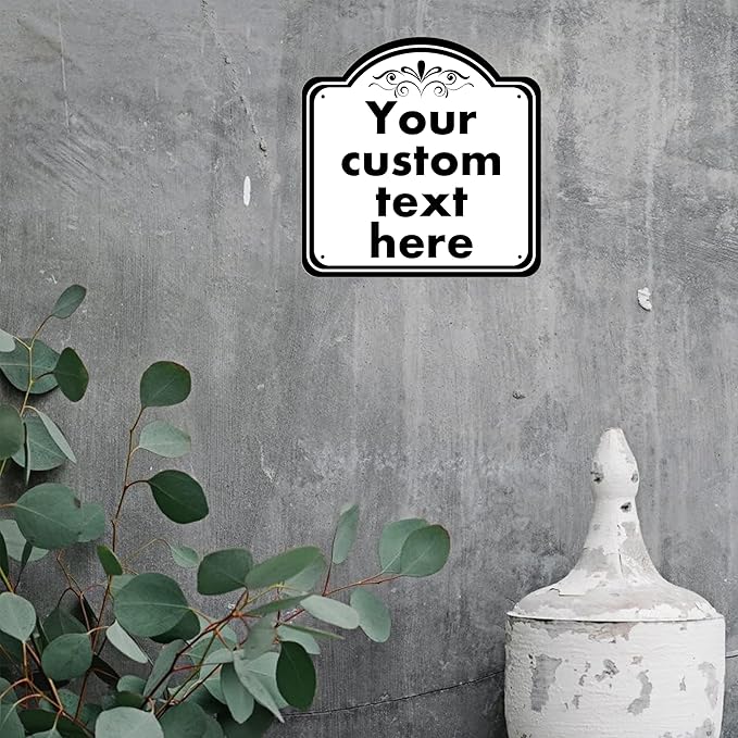 Custom Sign, Custom Indoor/Outdoor Decorative Sign，Aluminum Weatherproof Metal Sign Multiple Sizes, Customize for Office, Business, Workplace, office, Home, Delivery Signs, 10*10 Inch, White