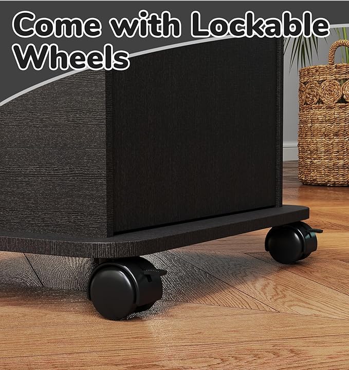 Podium Stand Portable,Mobile Wood Pulpit Podium Hostess Stand Reception Desk with Adjustable Shelf and Lockable Wheels for Churches Conference School