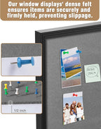Mifuro 36"x24" Enclosed Bulletin Board, Outdoor Lockable Weather-Resistant Aluminum Cork Noticeboard for School & Office, Black Frame w/Grey Flet