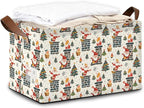 Christmas Tree Gift Storage Bin with Handles, Basket Storage Organizer for Shelves, Closet, Nursery, Book, Laundry Hamper & Home Decor