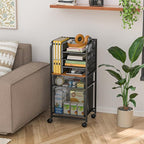 6-Tier Rolling File Cart with 2 Drawers, File Cabinet Organizer for Hanging File Folders, Letter-Size File Storage with Wheels, Multi-Layer Mobile Filing Cabinet for Office and Home