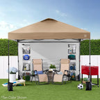 Best Choice Products 10x10ft Easy Pop Up Canopy w/Side Wall, 10 Pockets, Portable Carrying Case, 1-Button Setup, 4 Weight Bags - White