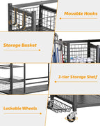 PLKOW Golf Bag Storage Garage Organizer, Extra Large Size Golf Bag Storage Stand and Golf Equipment Rack for Garage,Shed, Basement