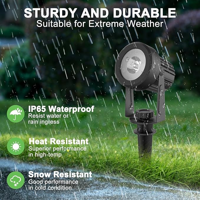 Solar Spotlights Outdoor Waterproof, Warm White Landscape Spotlights, Decorative Solar Spot Lighting for Garden, Yard, Pathway, Lawn, Poolside, Party, 2-in-1 Mounted (Warm White, 4 Pack)