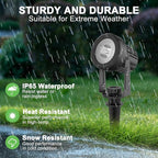 Solar Spotlights Outdoor Waterproof, Warm White Landscape Spotlights, Decorative Solar Spot Lighting for Garden, Yard, Pathway, Lawn, Poolside, Party, 2-in-1 Mounted (Warm White, 4 Pack)