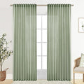 XTMYI Sage Green Country Curtains for Living Room,Sheer Linen Curtains for Bedroom 84 Inches Long,70 Inches Wide
