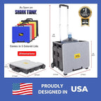 dbest products Quik Cart Collapsible Rolling Crate on Wheels for Teachers Tote Basket 80 lbs Capacity, Made from Heavy Duty Plastic and Used as a Seat, Grey
