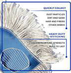 Nine Forty Heavy Duty, Industrial-Strength Cotton Wedge Dust Mop Head w/ Handle - Home & Commercial Hardwood Floor Cleaning - Designed for High-Performance Janitorial & Housekeeping Tasks