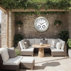20" Evander Outdoor Atomic Clock with Thermometer & Hygrometer, 3 in 1 Weather Stations, Large Wall Clocks for Living Room Decor,Modern Farmhouse Home Decor (Morning Silver)