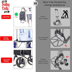 dbest Products Trolley Dolly Sport – Foldable Grocery Cart on Wheels – Multi Use Rolling Cart with Removable Bag and Hand Truck Dolly Function, Black