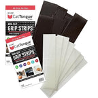 CATTONGUE GRIPS 2” Non-Abrasive Grip Tape Strips - Heavy-Duty, Waterproof Anti-Slip Tape for Furniture, Bathtubs, Frames, Gaming & More - Indoor & Outdoor Anti-Slip Solution (Black & Clear, 2-Pack)