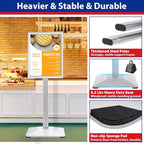 Pedestal Sign Holder 11x17inch Adjustable Floor Stand With Heavy Base & Snap Frame Display for Indoor Outdoor Business Store Poster (Silver)