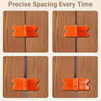 8 Pcs Deck Spacer Tool, Orange Deck Board Spacers with 4 Thicknesses 1/16", 1/8", 3/16", 1/4", Deck Spacers Jig Clamp for Pressure Treated Composite Decking Boards