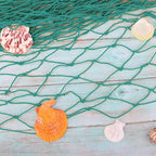 ZUEXT Aqua Decorative Fishing Net 80x40 Inch, 2 Pack Large Picture Fish Net, Wall Photo Hanging Fishnet for Nautical Mermaid Pirate Ocean Themed Hawaii Beach Under the Sea Party Decorations