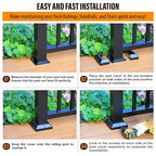 4pcs 3"x3" (Actual: 3"x3") Aluminum Deck Post Base Cover, for Railings, Stairs, Patios, Porches, Split Deck Post Skirt (Black)