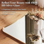 ANDY STAR Full Length Mirror 21" x 64", Gold Decorative Full Body Mirror with Stainless Steel Thin Frame, Italian Curved Edge Design, Wall Mount or Leaning for Bedroom, Cloakroom, Living Room