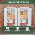 Greenvelly 73" Storage Cabinet with Wheels,Metal Rolling Garage Cabinet with Locking Doors and 4 Adjustable Shelves for Home,Kitchen,Office,Warehouse(32" W x 16" D White)