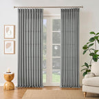 RAIN CITY Grey Linen Curtains 105 Inch Length 2 Panels, Soft Thick Linen Textured Window Drapes for Bedroom Living Room Semi Sheer Light Filtering Back Tab Pinch Pleated with Hooks 50x105