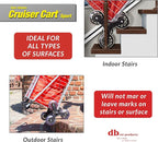 dbest Products Stair Climber Cruiser Cart Sport, Foldable Grocery Cart on Wheels,Multi-Use Collapsible Folding Laundry Basket with Wheels