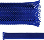 Electriduct 1/2" PET Expandable Braid Sleeving Flame Retardant Flexible Wire Mesh for Cord Management and Cable Protection - 250 Feet - Blue