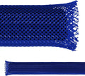 Electriduct 3" PET Expandable Braid Sleeving Flame Retardant Flexible Wire Mesh for Cord Management and Cable Protection - 25 Feet - Blue