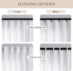 MYSKY HOME White Curtains 84 Inch Length 2 Panels Set, Semi Sheer Curtains for Bedroom Living Rooom Pinch Pleated Cotton Blend Soft Touch Light Filtering Drapes for Sliding Glass Door, 40 x 84 in