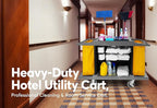 Hotel Cart Housekeeping Room Service Cart H 39" x L 60" X W 21" (Gray)
