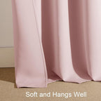 PONY DANCE Blush Pink Curtains for Kitchen 45 inch Length, Thermal Insulated Blackout Window Drapes for girl's Bedroom, Room Darkening Short Curtains for Nursery(2 Panels, Peach Blush, 42 inches Wide)