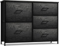 Sorbus Dresser with 5 Faux Wood Drawers - Storage Unit Organizer Chest for Clothes - Bedroom, Hallway, Living Room, Closet, & Dorm Furniture - Steel Frame, Wood Top, & Easy Pull Fabric Bins