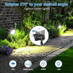 HIBOITEC 12W Spot Lights Outdoor 120V Landscape Lighting Waterproof Spotlight with 4.9ft 3-Plug LED Plug in Landscape Lights for Yard Gardern Decorations 5000K 2Packs